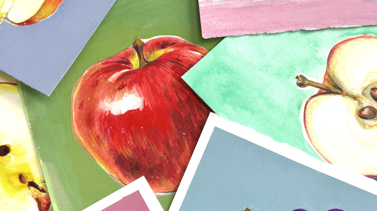 Small Original Paintings: My First Experiments with Gouache + Pencil