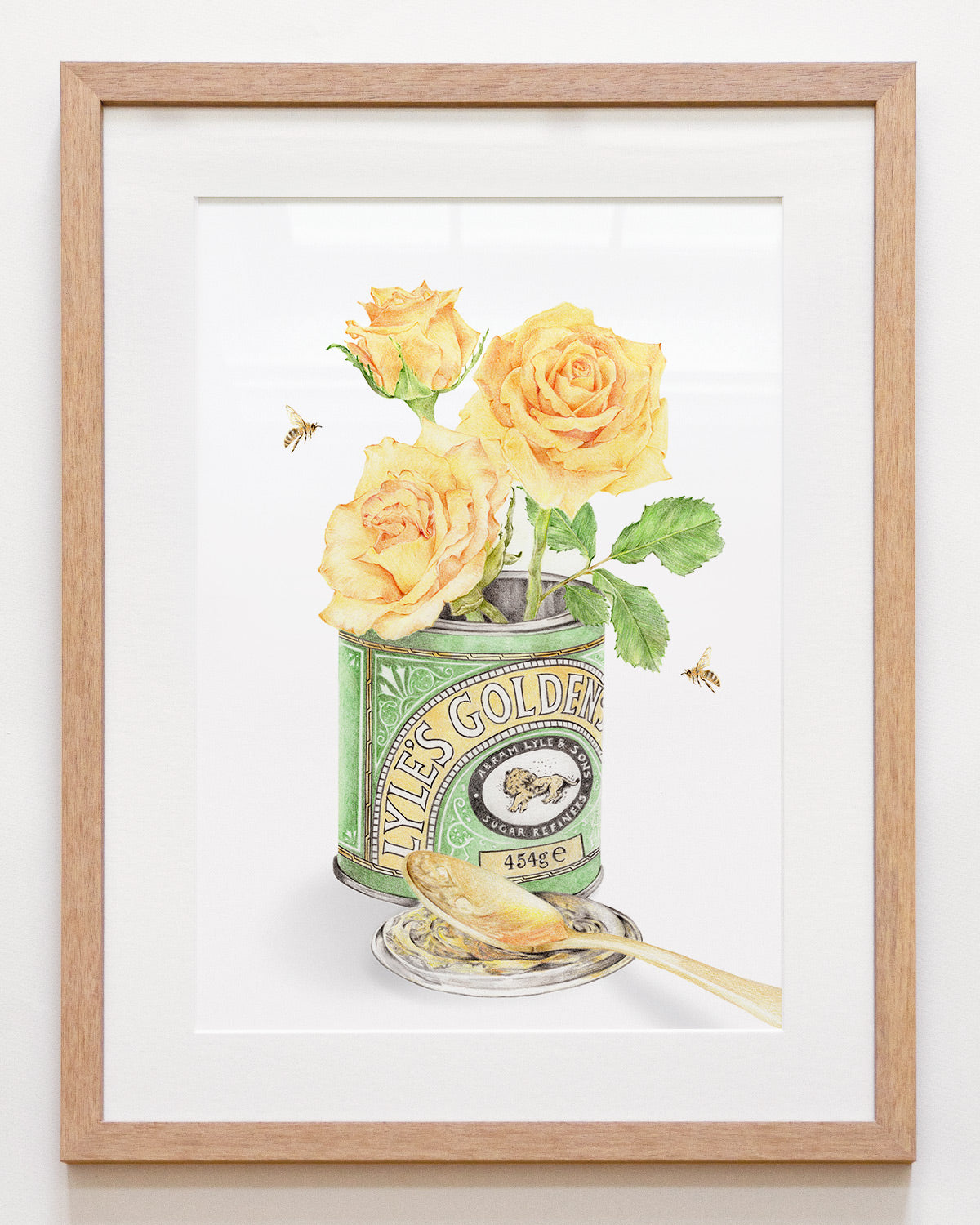 Framed A Spoonful of Sunshine art print by Carmen Hui in natural oak frame