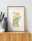 A Spoonful of Sunshine hand-signed art print displayed in a bright, warm Australian home interior
