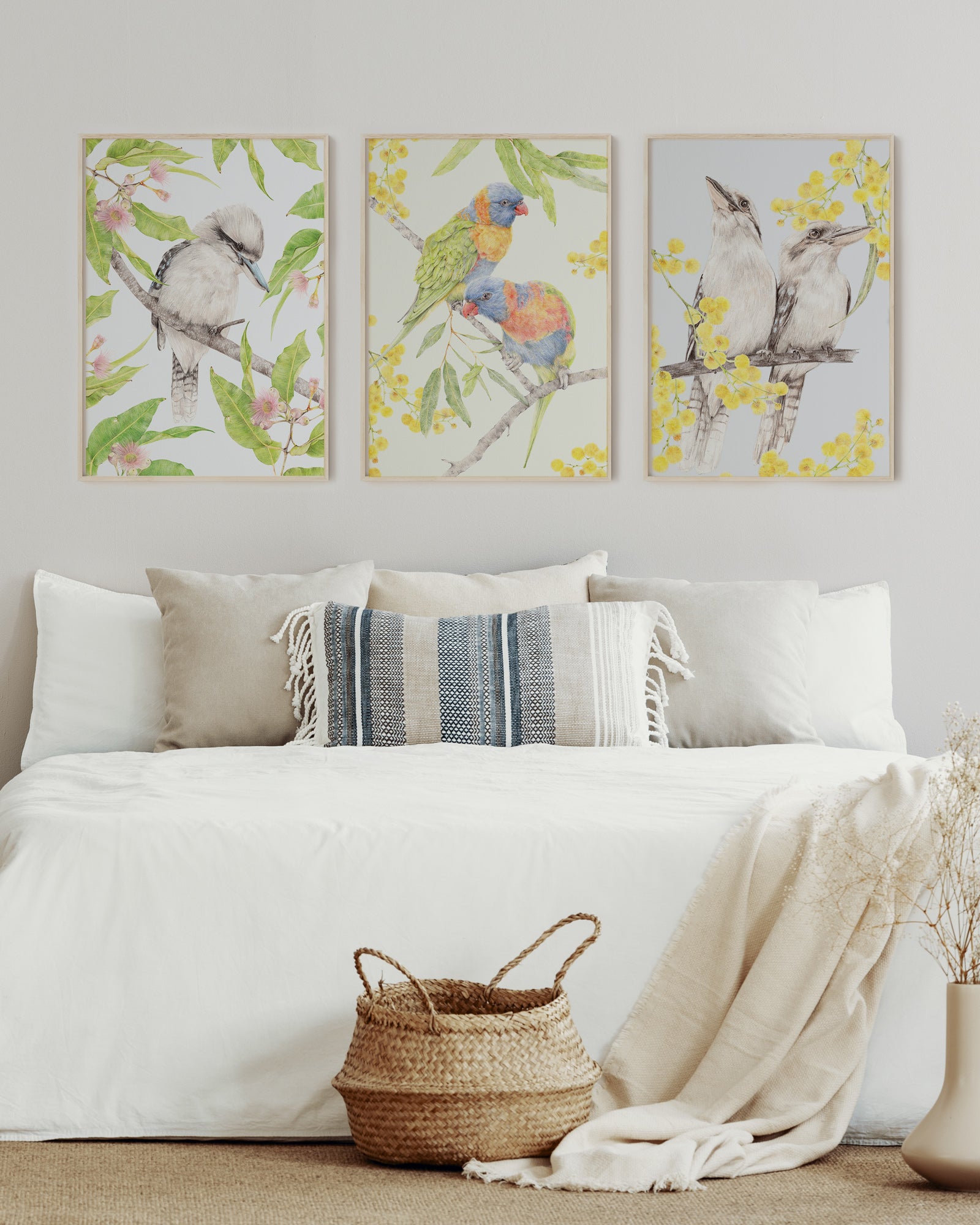 Backyard Natives Set of 3 Australian Bird Art