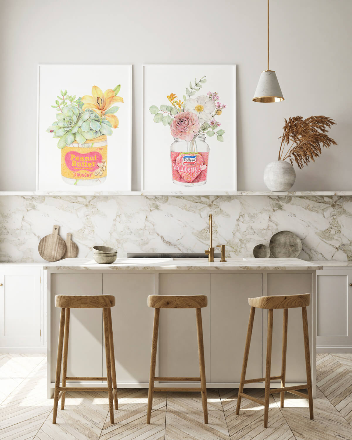 Peanut Butter and Jam Kitchen Art Prints