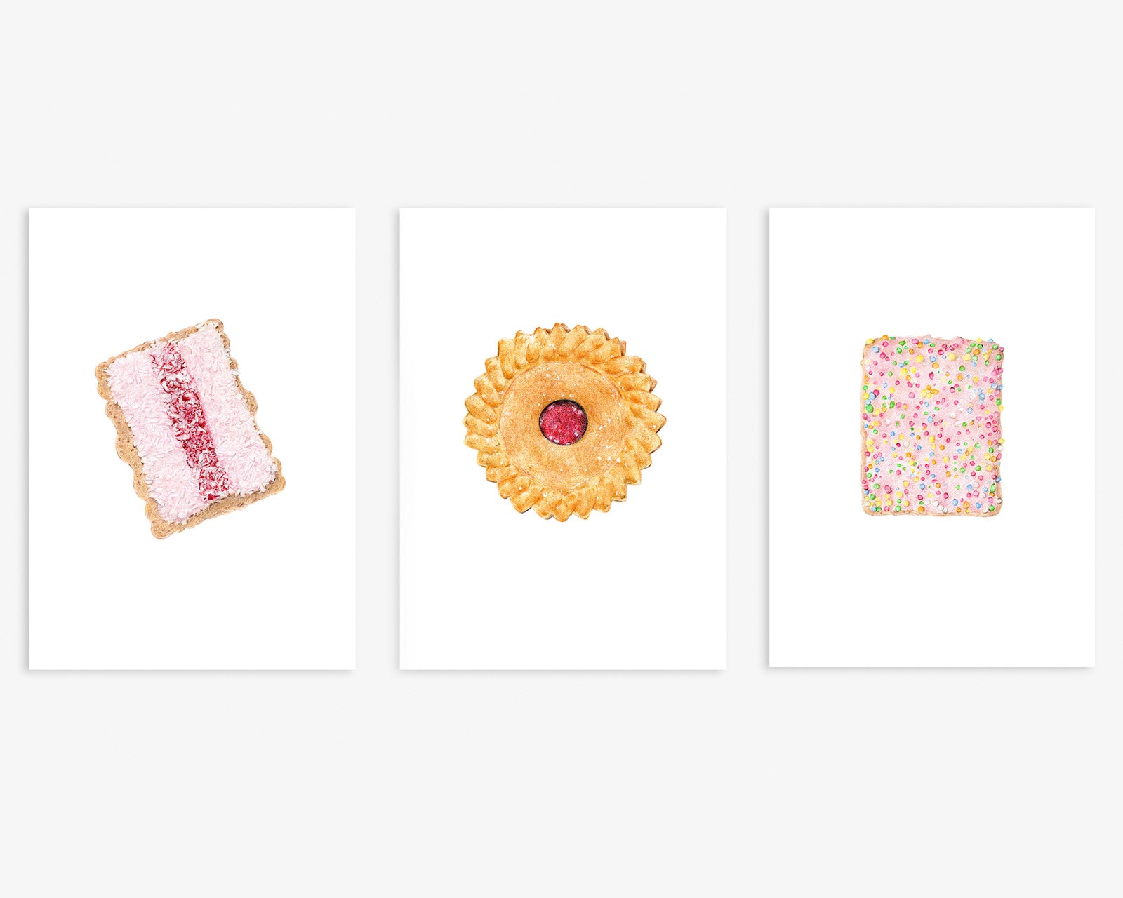 Set of 3 Australian Food Art Prints