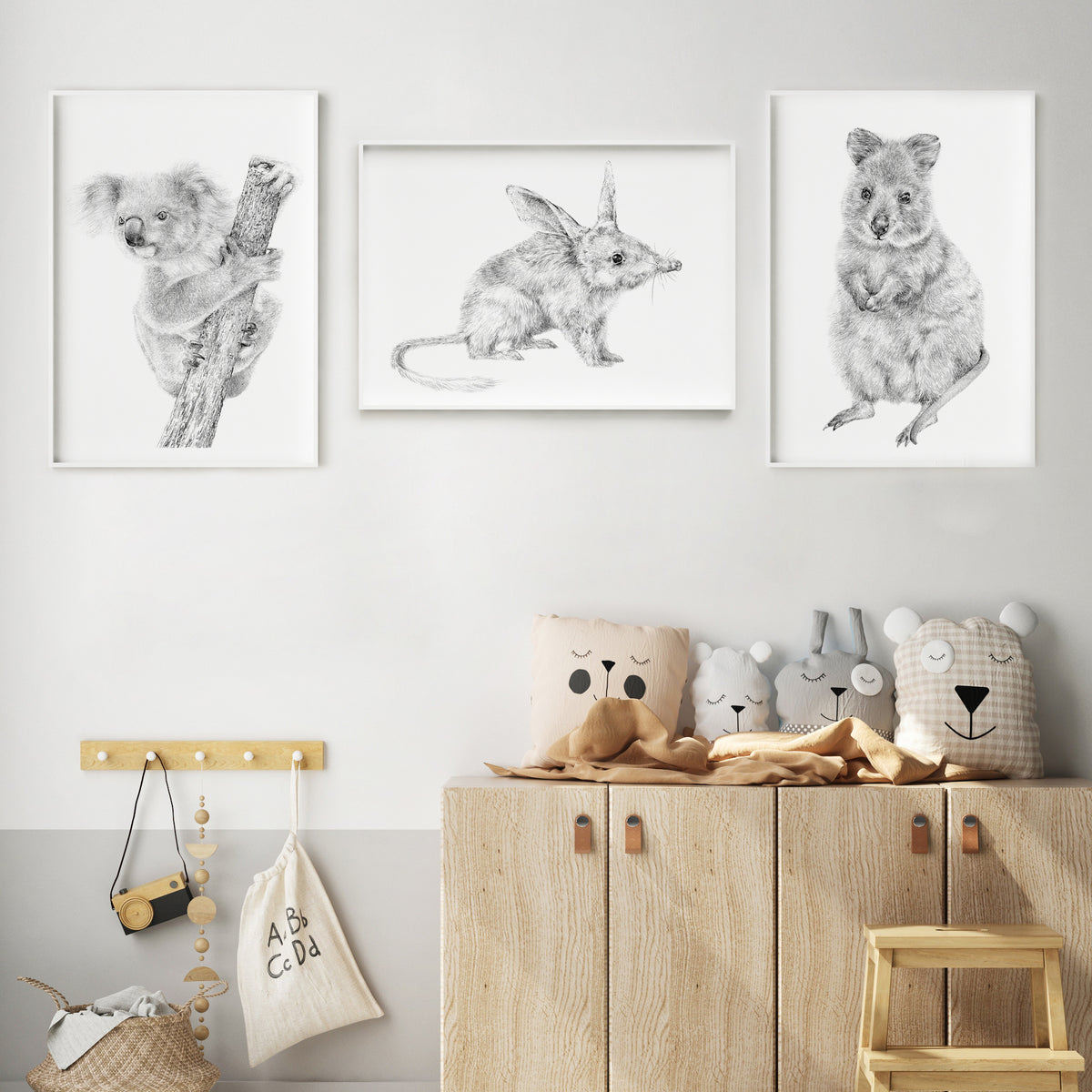 Native Trio Set of Australian Animal Art – Carmen Hui Art