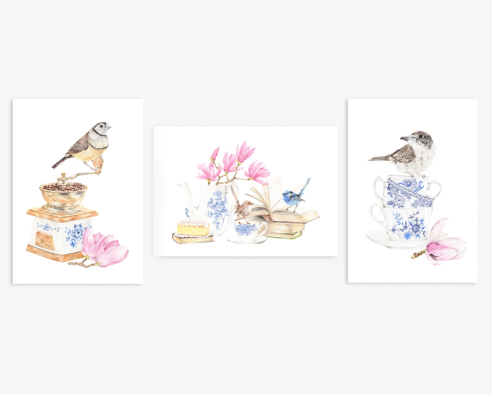Set of 3 Australian Native Bird Art Prints
