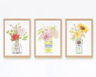Set of 3 framed cocktail inspired botanical art