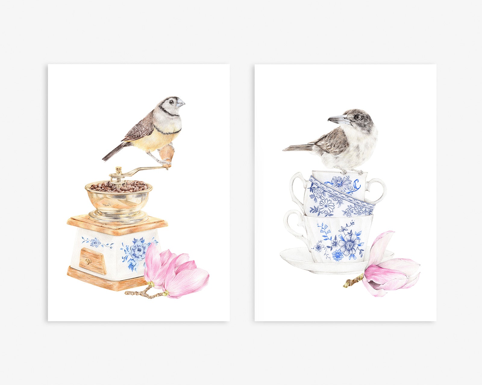 Australian Native Bird Art Print Set by Carmen Hui
