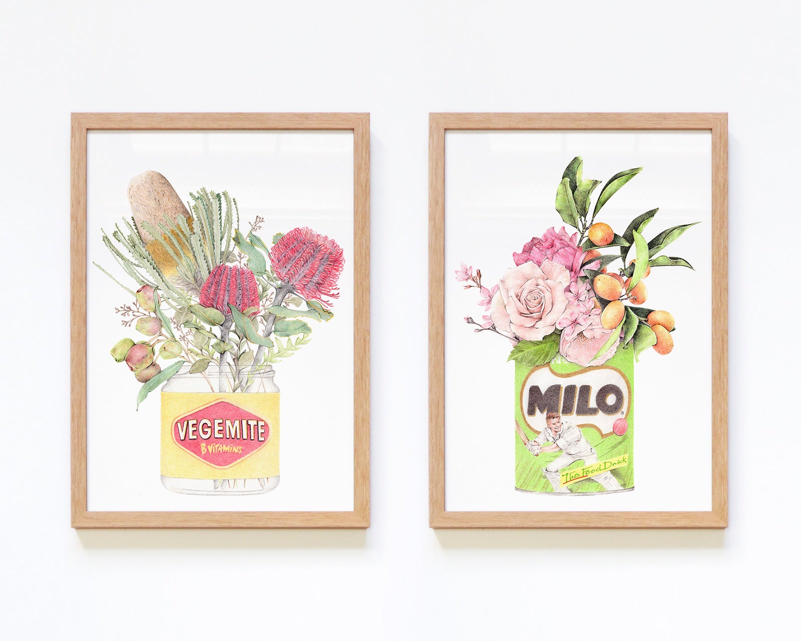 Australian wall art set featuring Vegemite and Milo