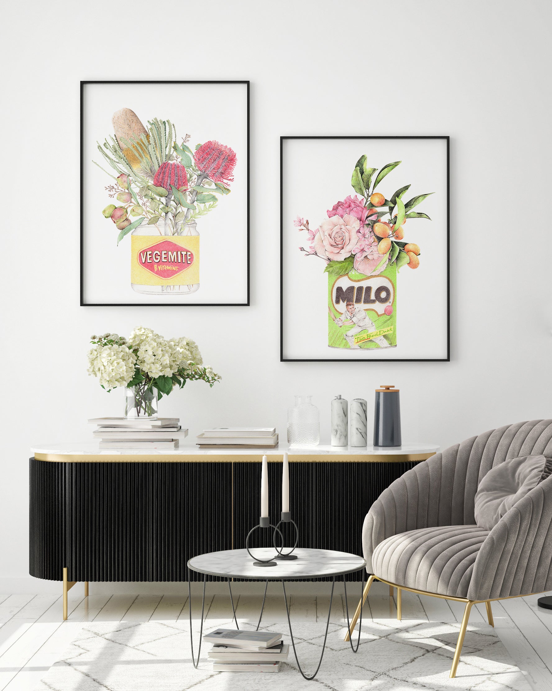 Set of 2 Wall Art with Vegemite and Milo