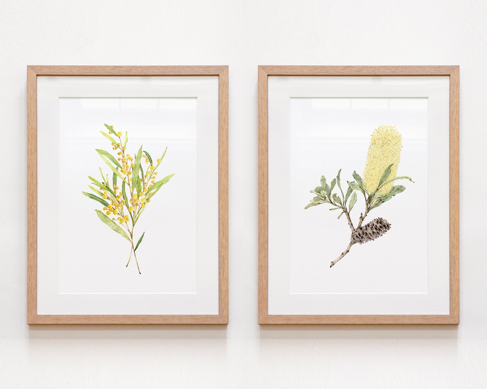 Farmhouse inspired set of 2 botanical wall art