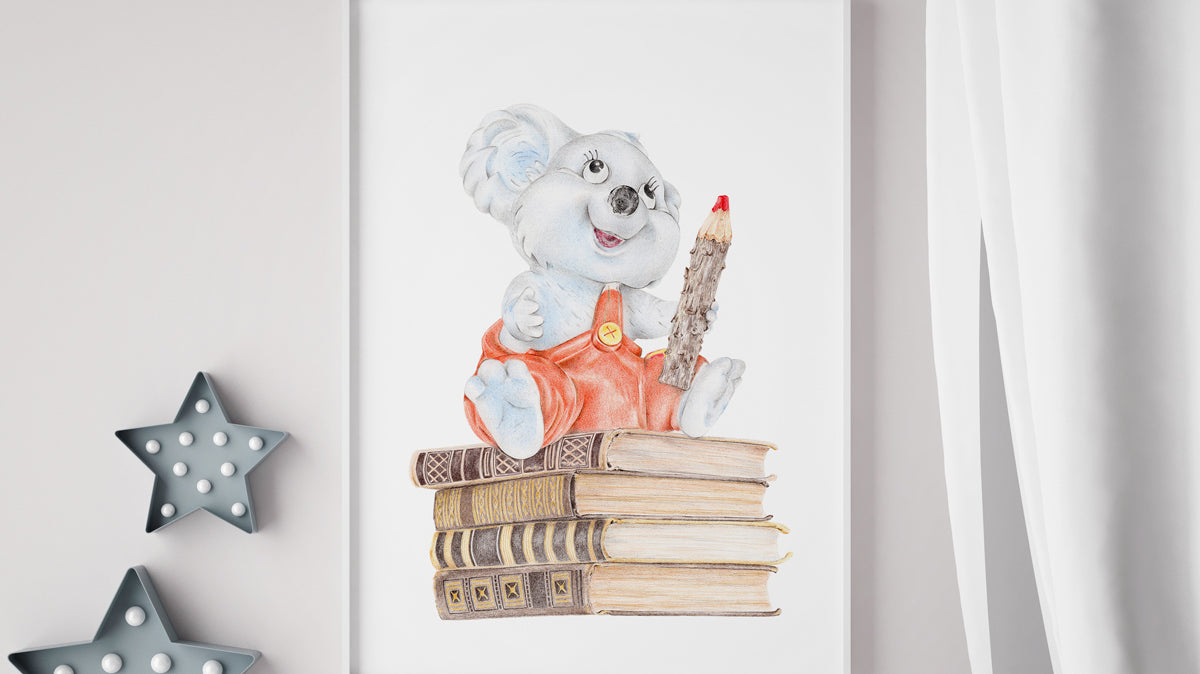 Introducing Bookworm Bill - A Nostalgic Nursery Wall Art
