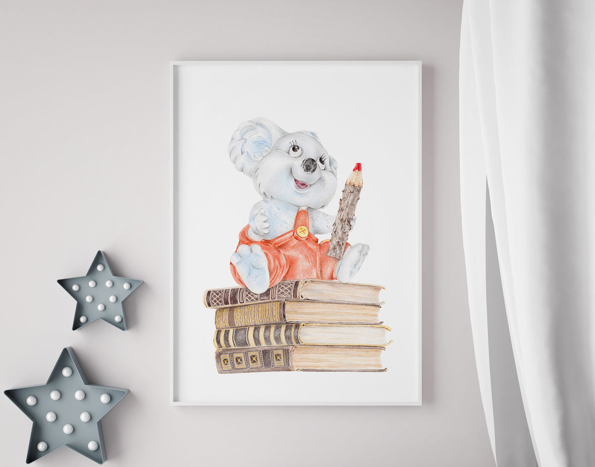 Introducing Bookworm Bill - A Nostalgic Nursery Wall Art