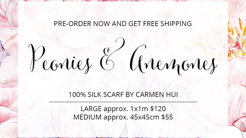 Pre-Order Your Own Peonies & Anemones Silk Scarf