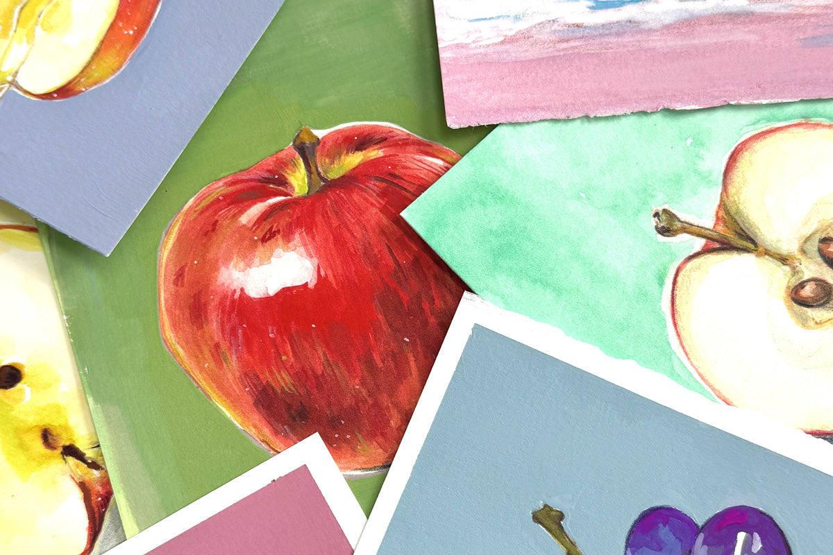 Small Original Paintings: My First Experiments with Gouache + Pencil