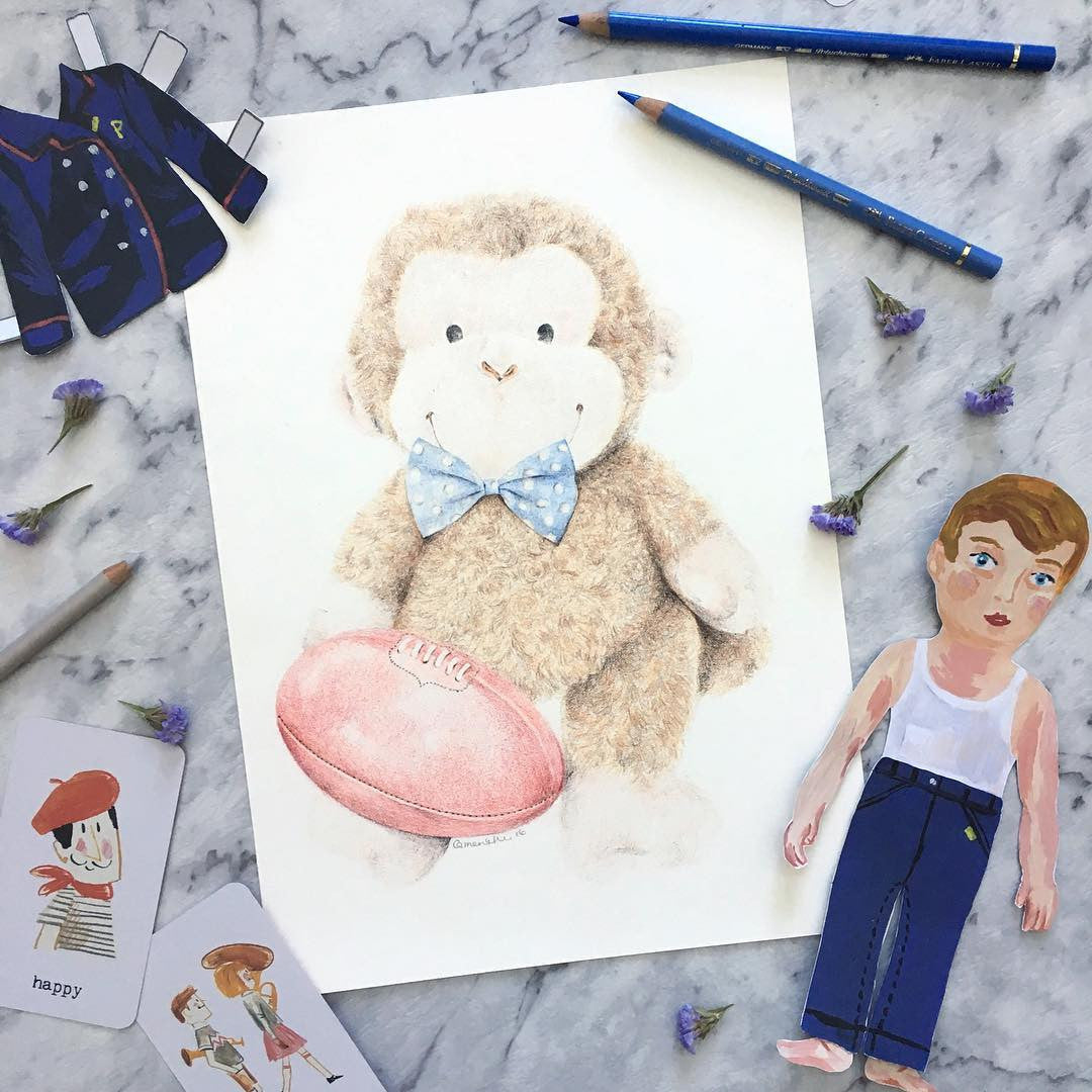 A triptych: custom illustration