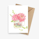 Bunnies Day Out Kids birthday card with peonies