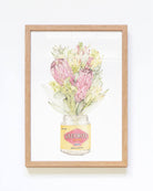 Vegemite with protea framed wall art print