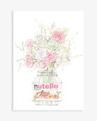 Nutella with roses botanical art print