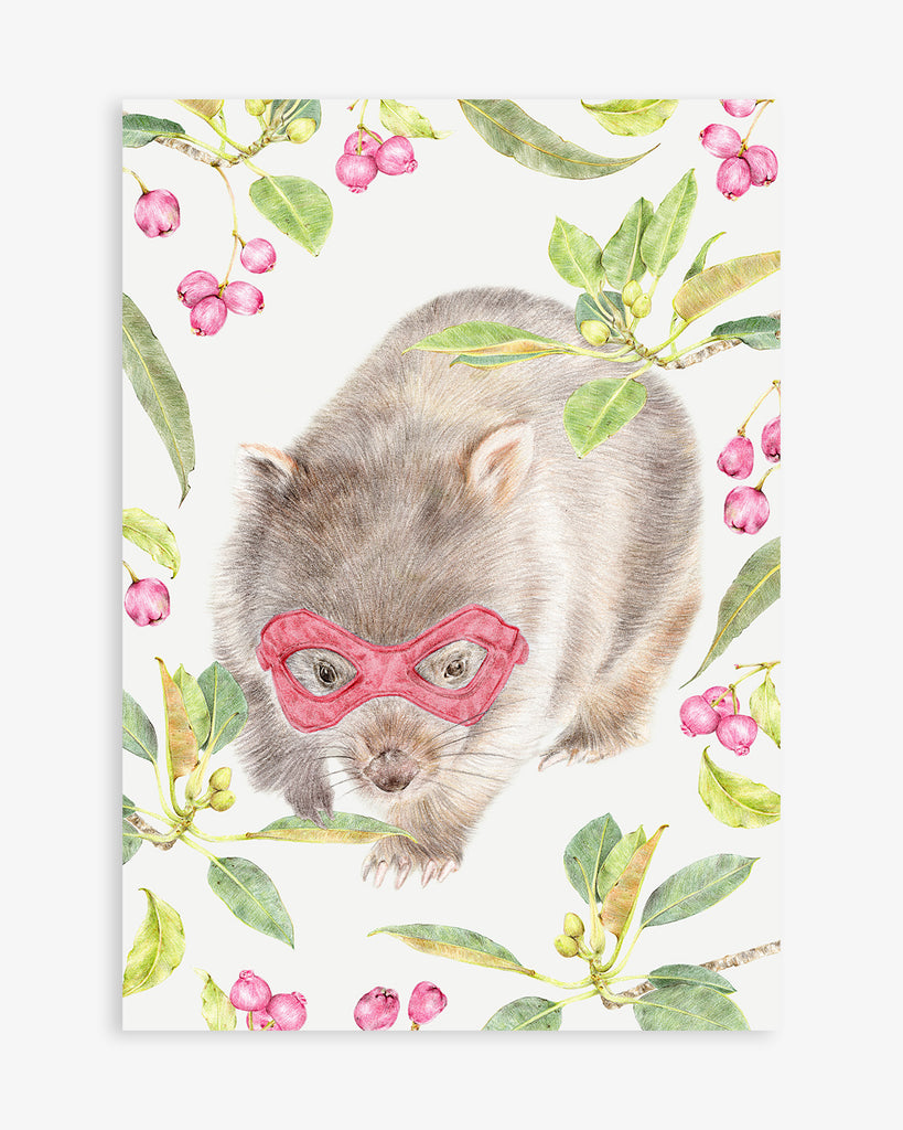 Australian wombat nursery art print