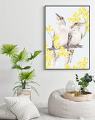 Artwork of two laughing Kookaburra on a branch