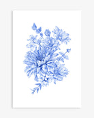 Botanica Blue | Hamptons Style Botanical Art Print by Carmen Hui