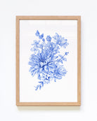 Botanica Blue | Hamptons Style Framed Wall Art Print by Carmen Hui