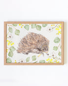 Curious echidna framed nursery wall art