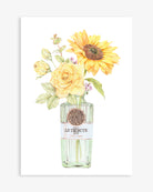 Sunflowers with Le Tribute Gin Botanical Art Print