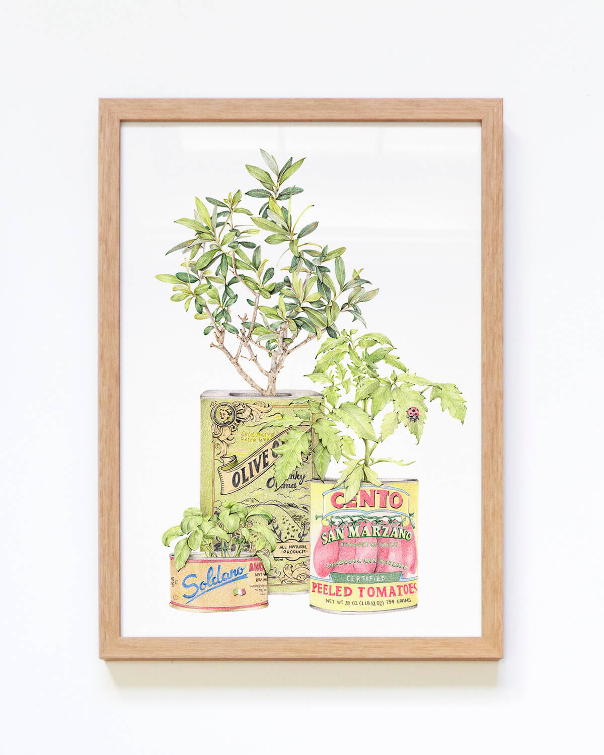 Italian Tomato, Olive Oil and Tuna Framed Art Print