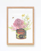 Australian honey with Waratah floral framed art print 