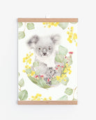 unique wall art print of Koala with Gum leaves and 