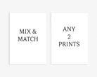 Mix and match and 2 wall art prints
