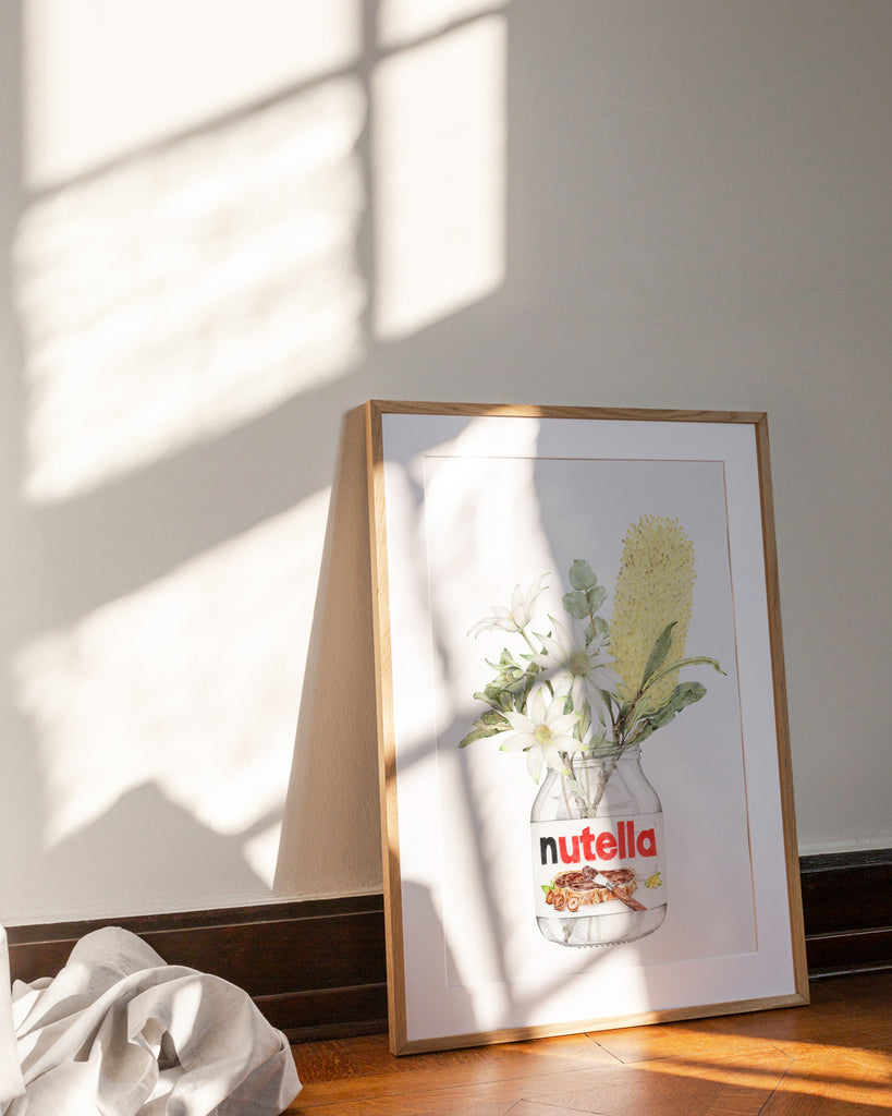Nutella with banksia botanical art print