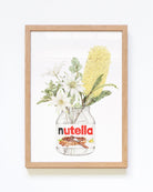 Nutella with banksia botanical framed art print