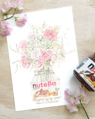 Chocolate Nutella with botanicals kitchen art print