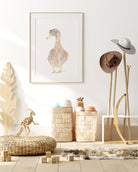 Nursery wall art featuring farm duck