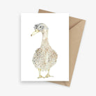 Funny greeting card featuring a farm duck with pilot goggles. 