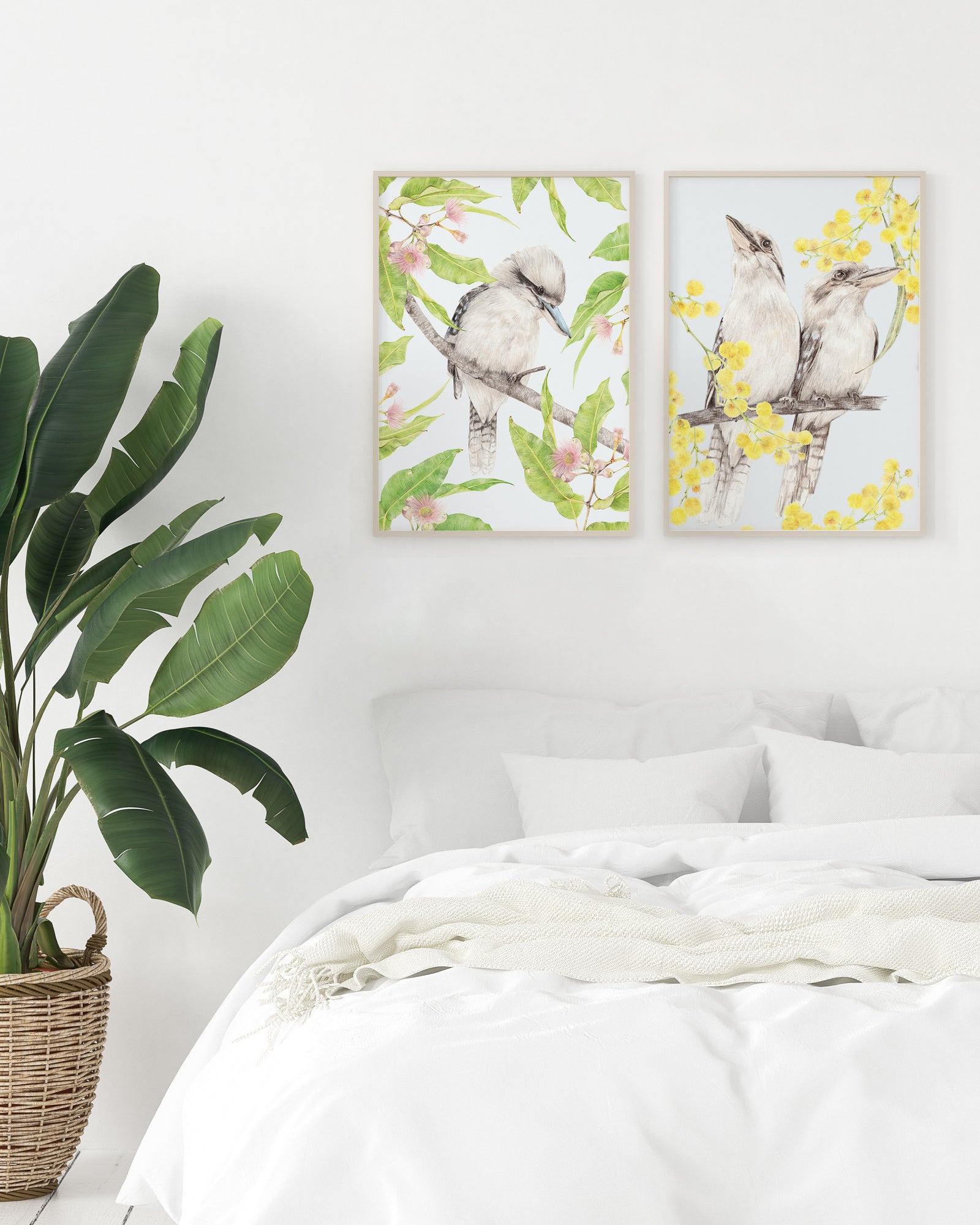 Set of 2 Australian Kookaburra bird art prints