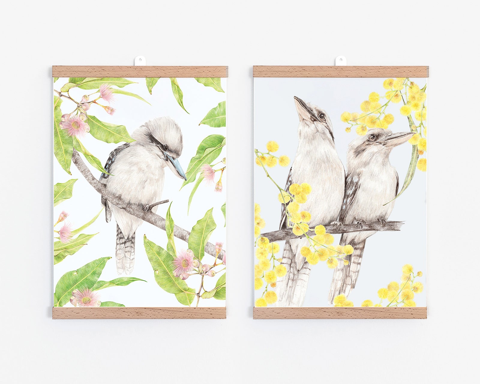 Australian themed art prints featuring kookaburras