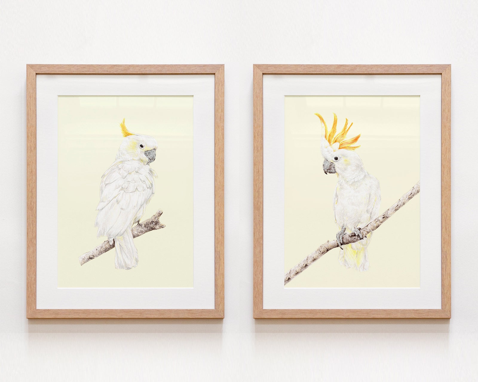 Set of 2 framed nursery art prints with cockartoos