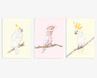 Set of 3 Australian Cockatoos Nursery Wall Art