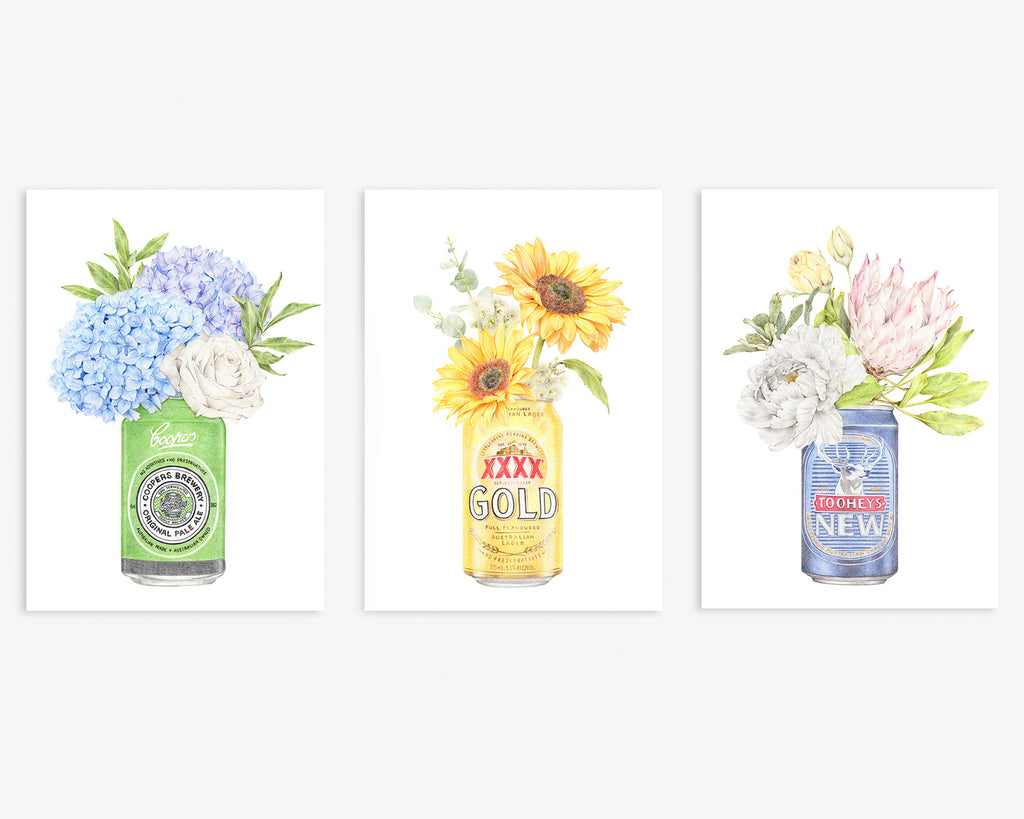 Set of 3 Australian wall art with iconic beers