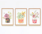 Set of 3 framed kitchen wall art with florals