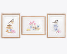 Set of 3 framed kitchen art featuring Australian native birds