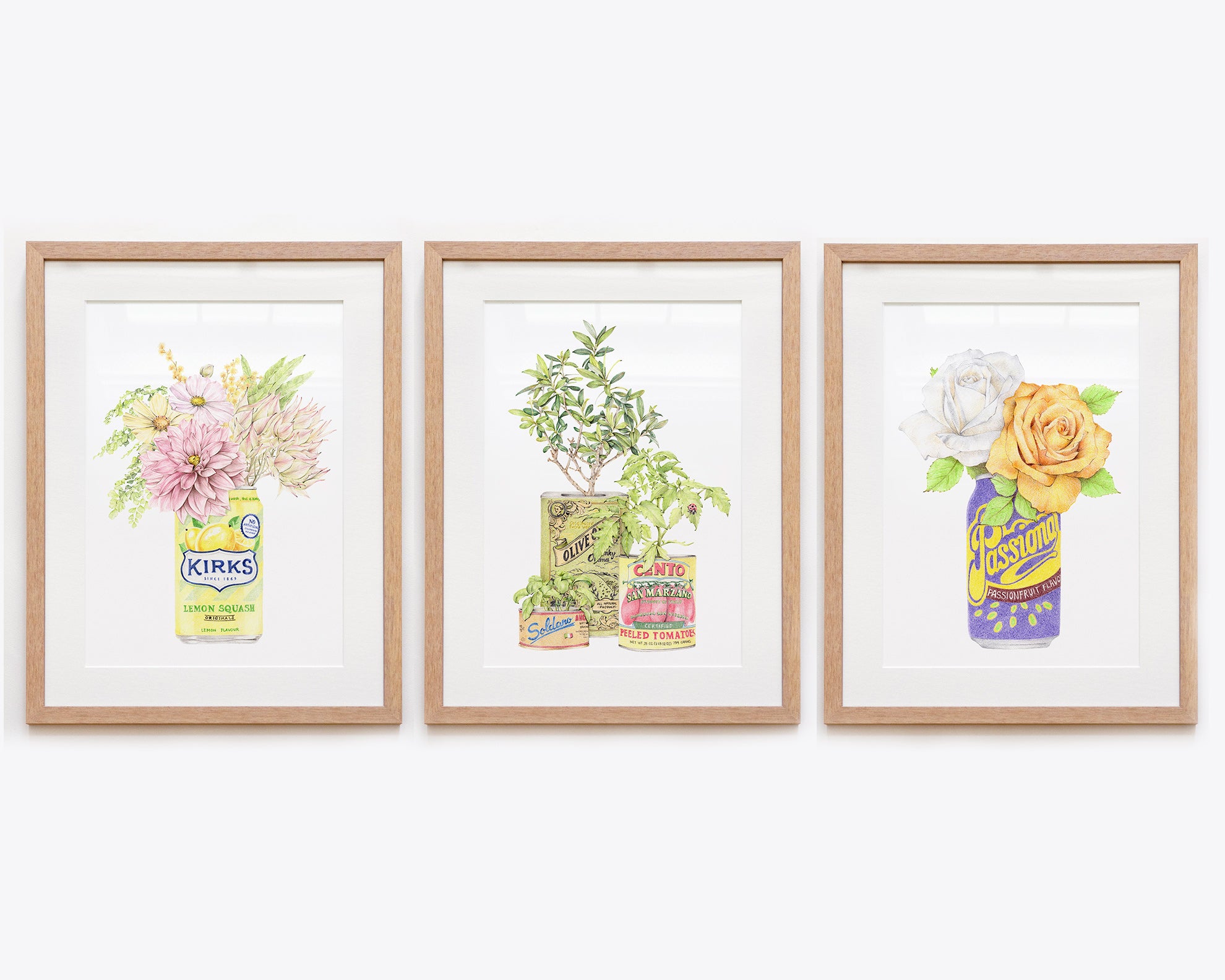 Set of 3 country inspired wall art with florals
