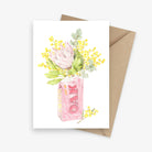Oak Strawberry Milk with Protea Greeting Card