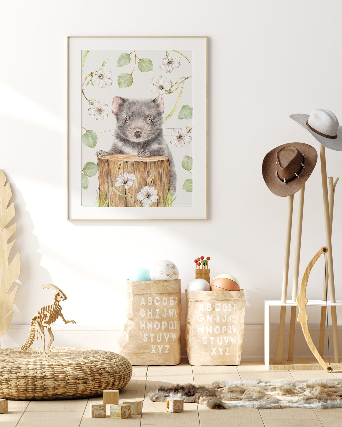 Animal Art Print For Nursery featuring Tasmanian Devil