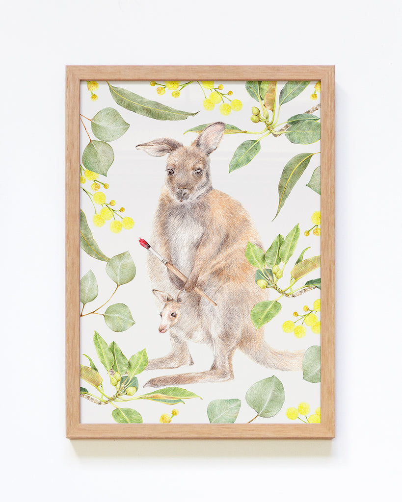 The Craft Corner kangaroo art framed