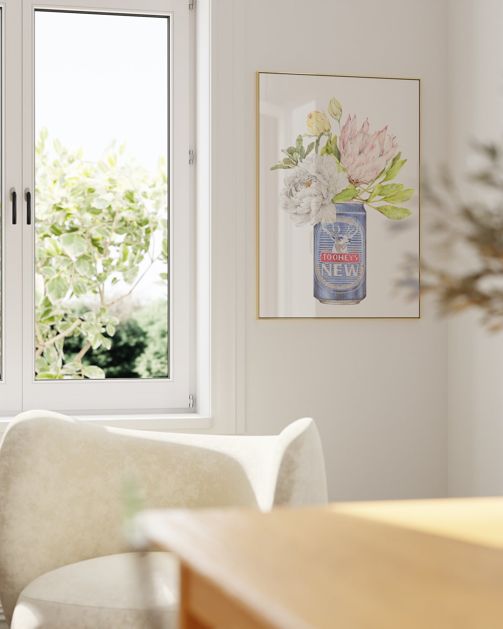 Australian home wall art featuring Tooheys New beer and botanicals