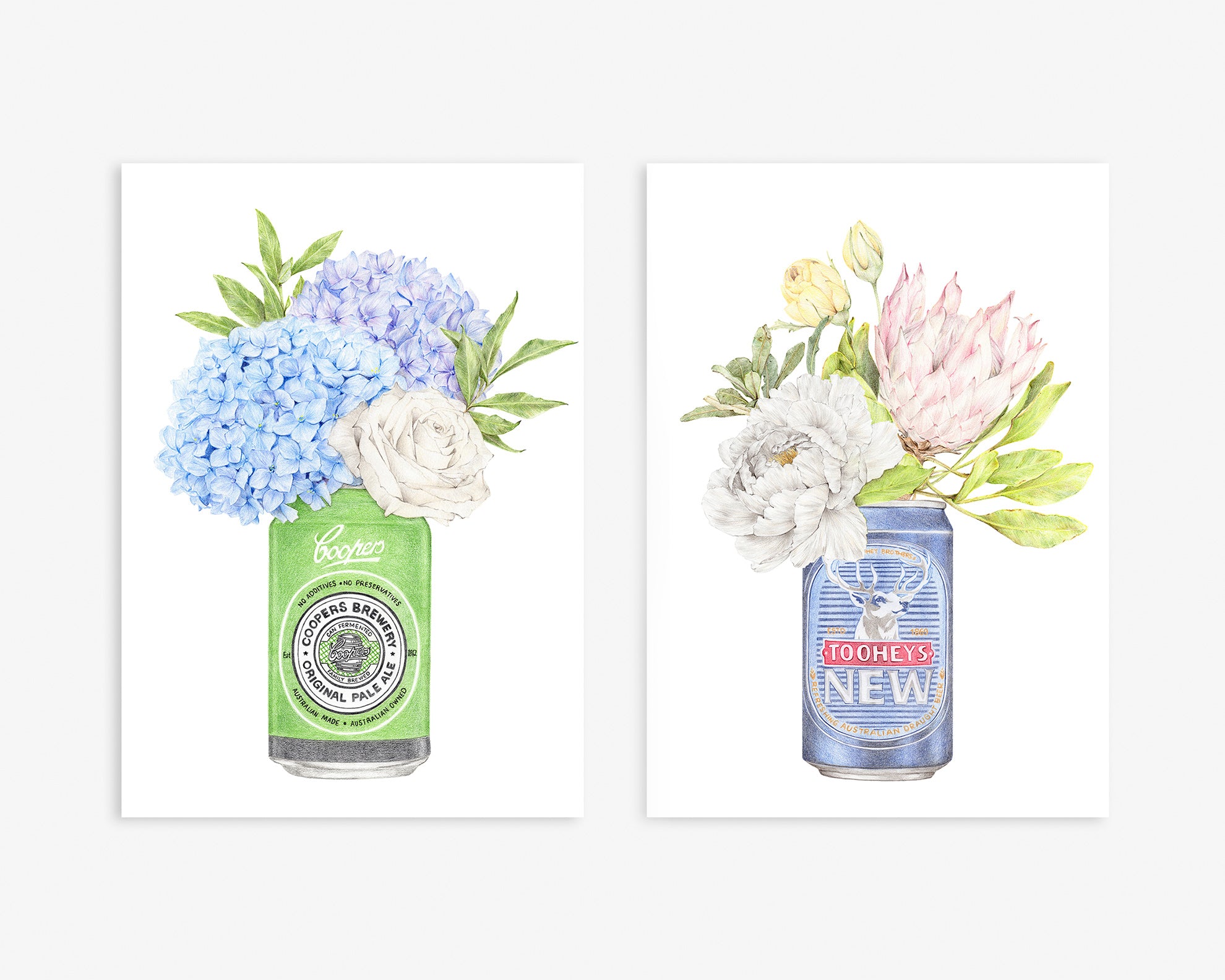 Set of two wall art featuring classic Australian beers
