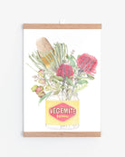 Vegemite with native floral art print